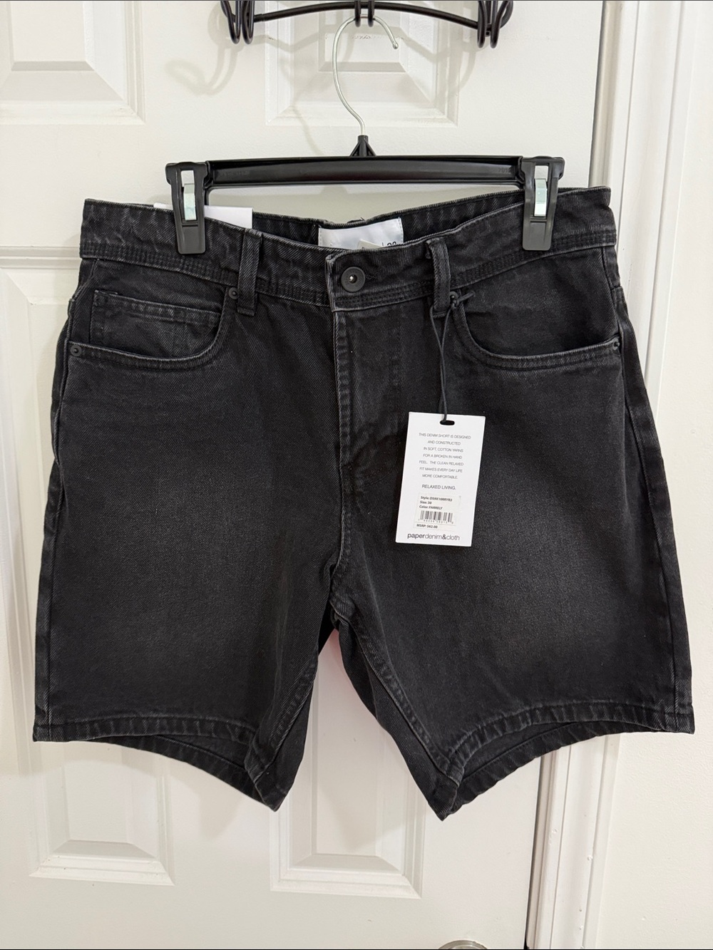 Paper Denim & Cloth Men's Black Washed Jean Shorts Size 30 NWT